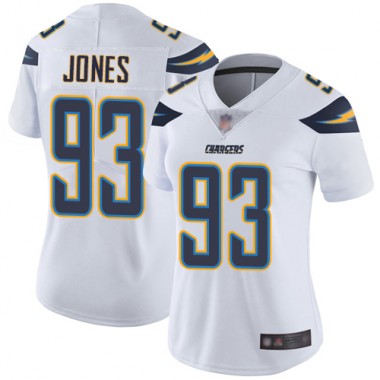Los Angeles Chargers NFL Football Justin Jones White Jersey Women Limited #93 Road Vapor Untouchable->youth nfl jersey->Youth Jersey